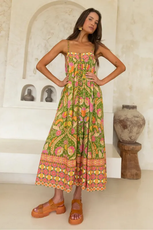 Estella Dress - Guava sold by Nine Lives Bazaar