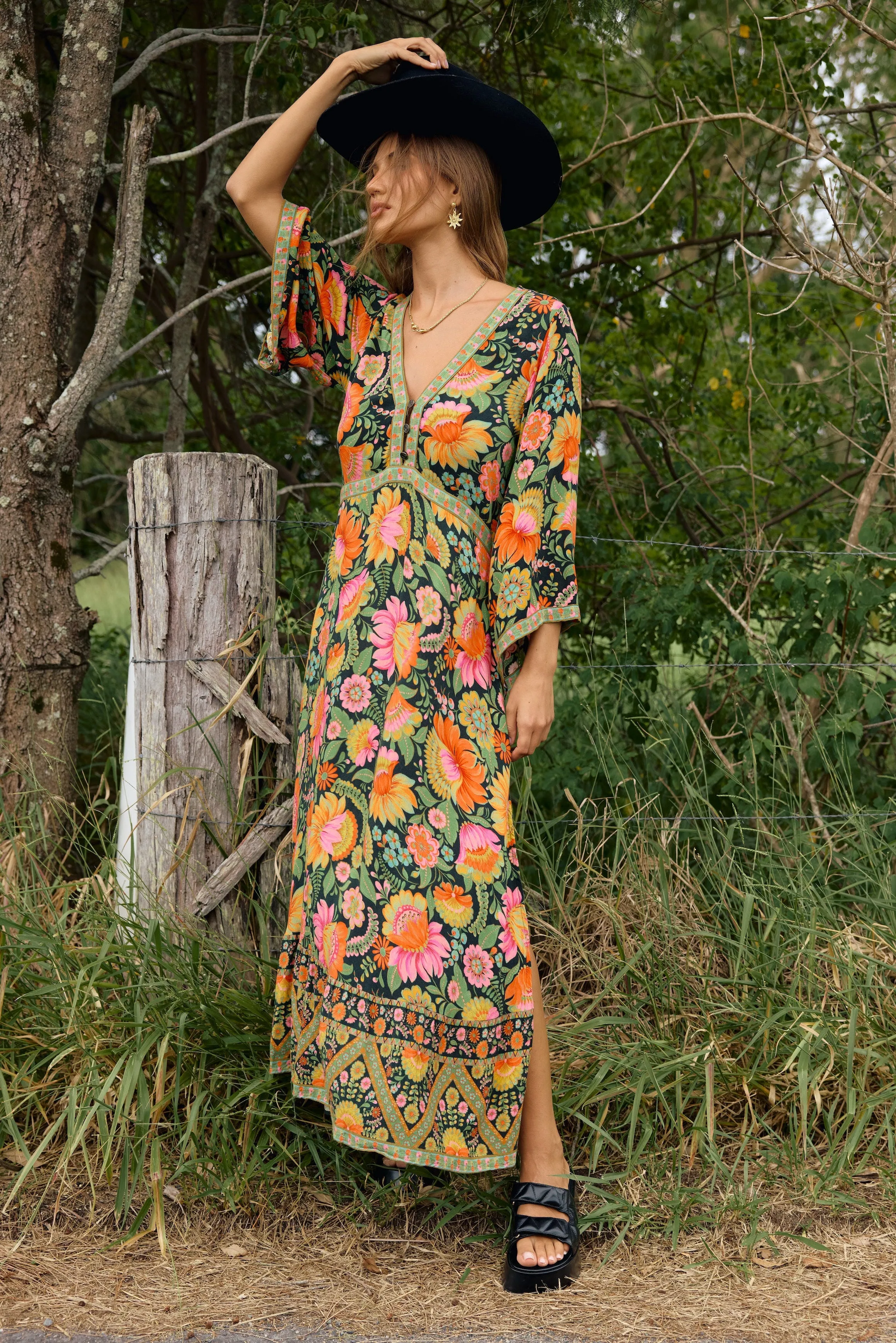 Empire Maxi Dress - Fiesta sold by Nine Lives Bazaar product image thumbnail 2