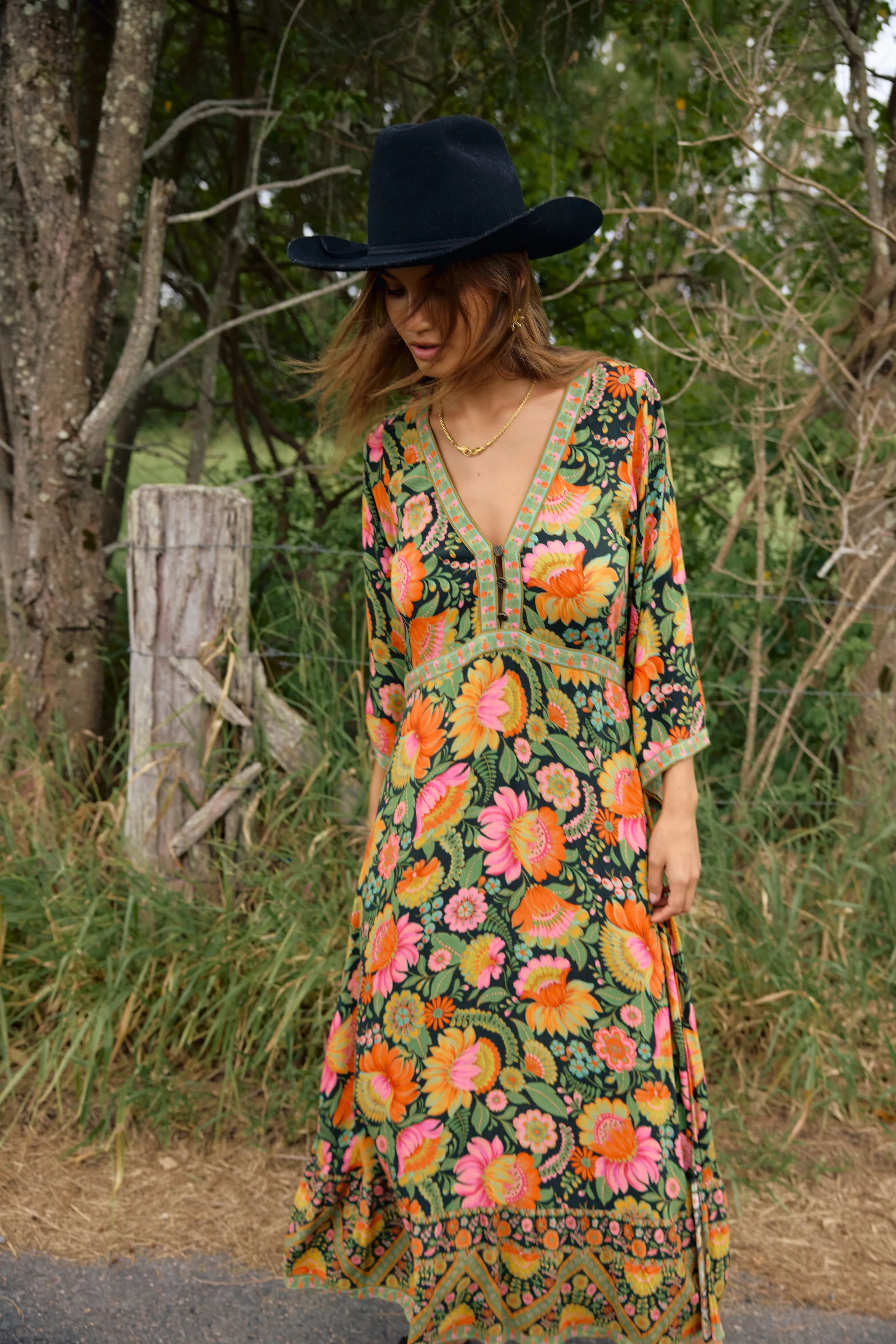 Empire Maxi Dress - Fiesta sold by Nine Lives Bazaar product image thumbnail 3
