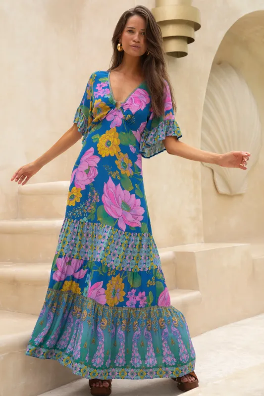 Lucia Maxi Dress - Sapphire made by Nine Lives Bazaar