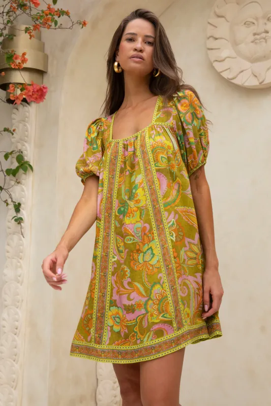 Gemmah Mini Dress - Olive sold by Nine Lives Bazaar