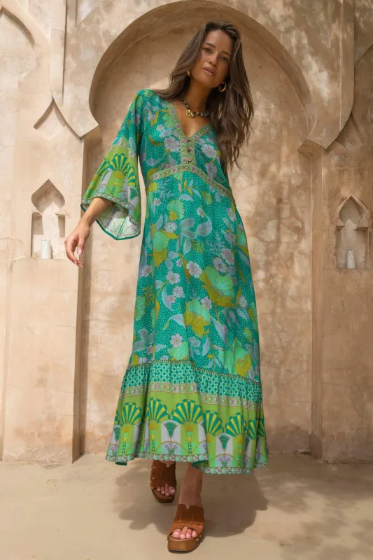 PRE-ORDER: Empire Maxi Dress  - Evergreen made by Nine Lives Bazaar