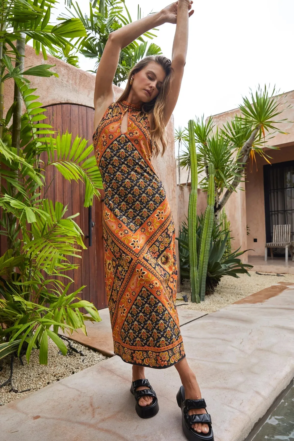 Sydney Midi Dress - Saffron sold by Nine Lives Bazaar product image thumbnail 3
