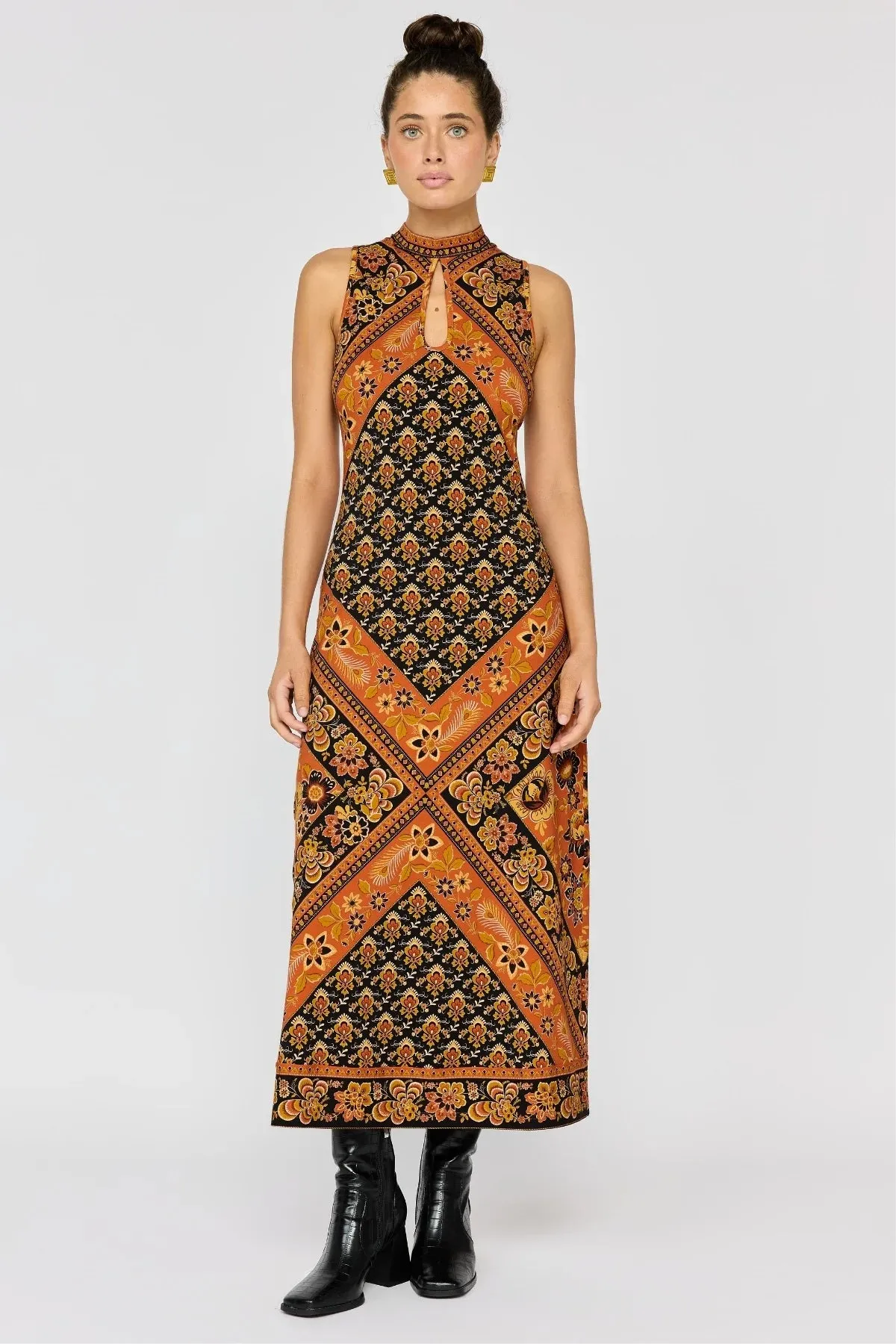 Sydney Midi Dress - Saffron sold by Nine Lives Bazaar product image thumbnail 5