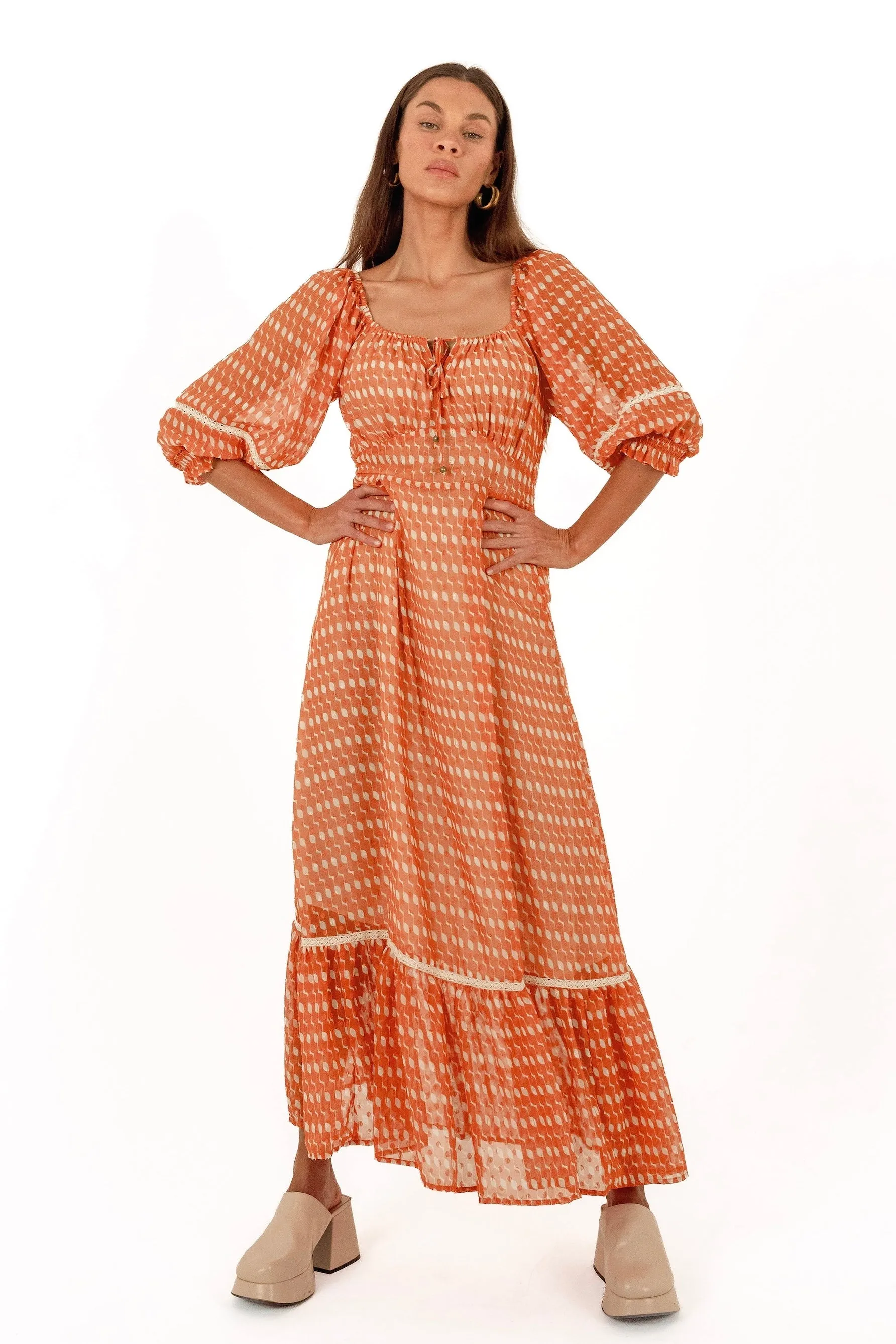 Gigi Maxi Dress - Ochre sold by Nine Lives Bazaar product image thumbnail 2