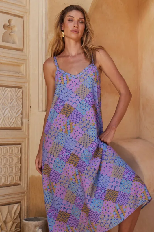Jessica Midi Dress - Purple Haze sold by Nine Lives Bazaar