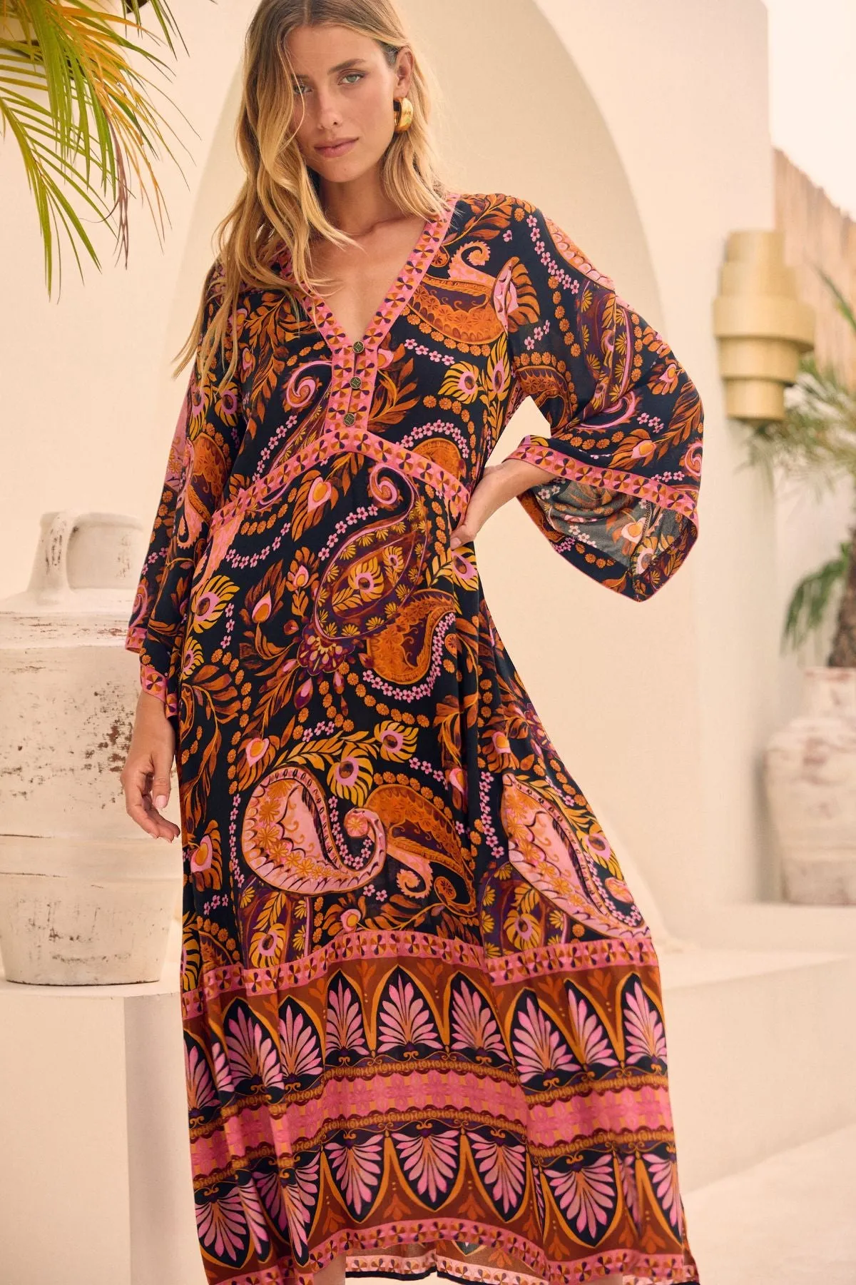 Empire Dress - Pink Noir sold by Nine Lives Bazaar product image thumbnail 2