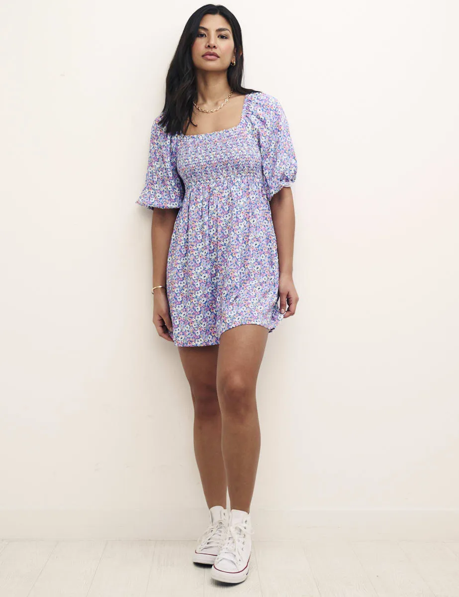 Petite Blue Floral Kylie Mini Dress sold by Nobody's Child product image thumbnail 2