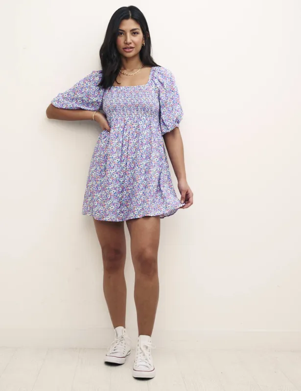Petite Blue Floral Kylie Mini Dress sold by Nobody's Child
