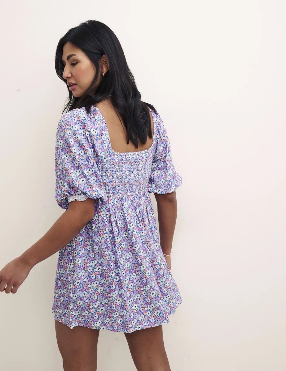 Petite Blue Floral Kylie Mini Dress sold by Nobody's Child product image thumbnail 4