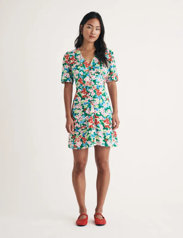 Green Floral Alexa Mini Dress sold by Nobody's Child
