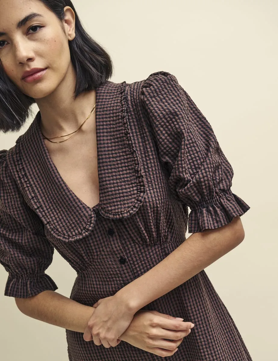 Brown Check Annalise Midi Dress sold by Nobody's Child product image thumbnail 2