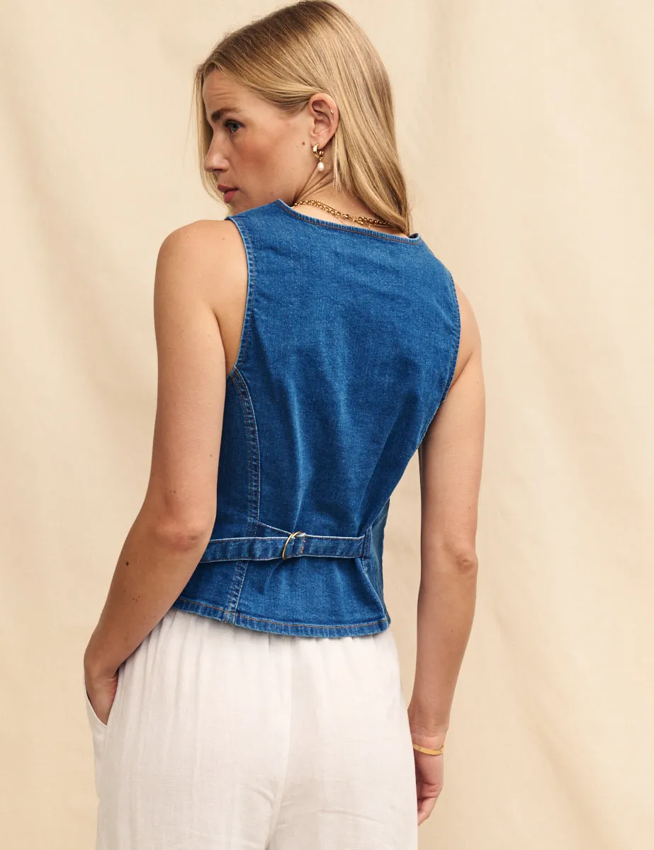 Mid Wash Blue Denim Waistcoat sold by Nobody's Child product image thumbnail 4