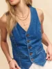 Mid Wash Blue Denim Waistcoat sold by Nobody's Child