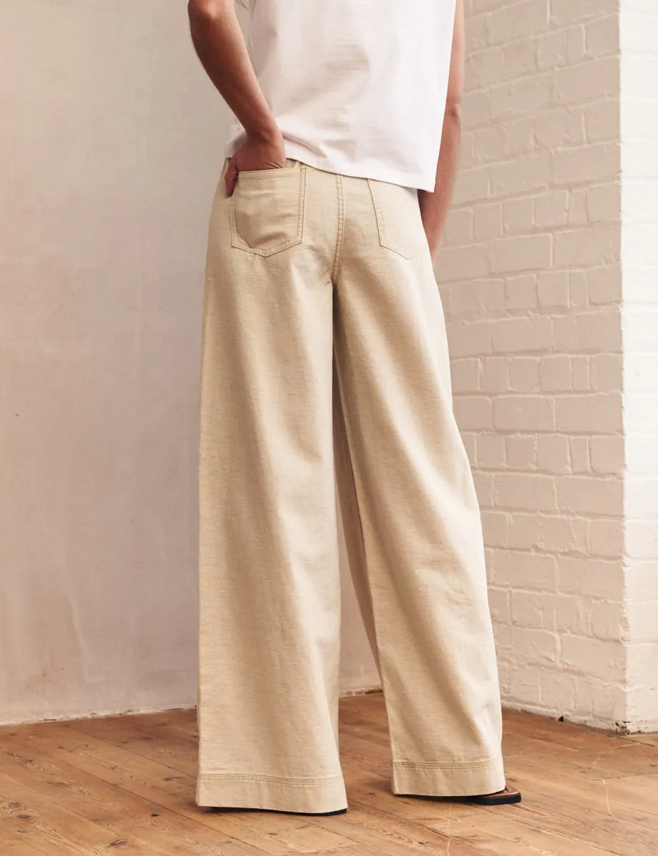 Beige Super Wide Leg Jeans sold by Nobody's Child product image thumbnail 4