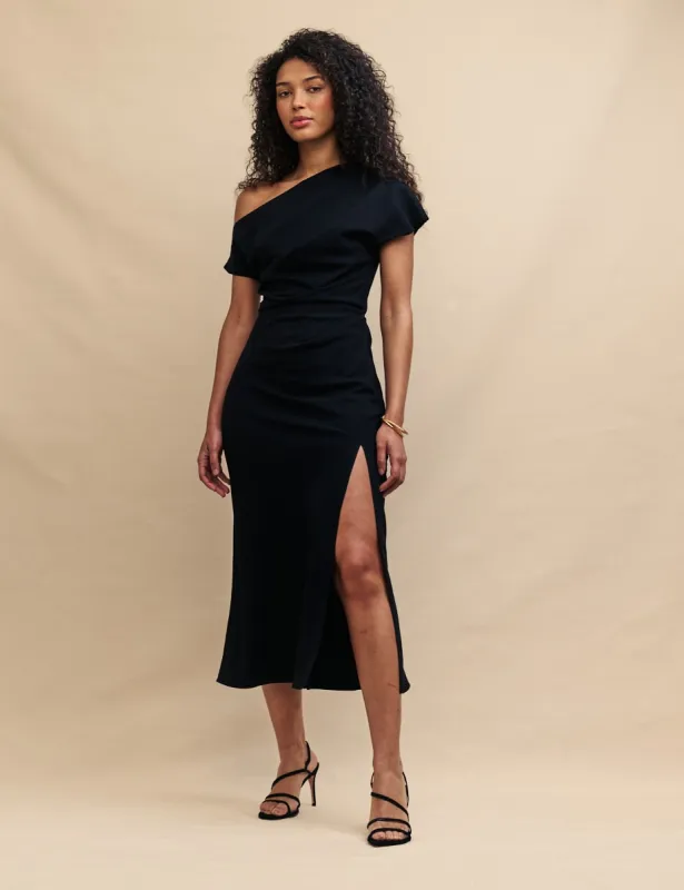 Black One Shoulder Katty Maxi Dress sold by Nobody's Child