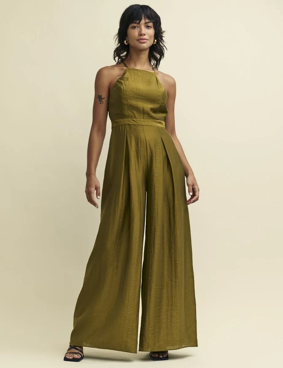 Olive Green Halter Neck Tess Jumpsuit sold by Nobody's Child product image thumbnail 2