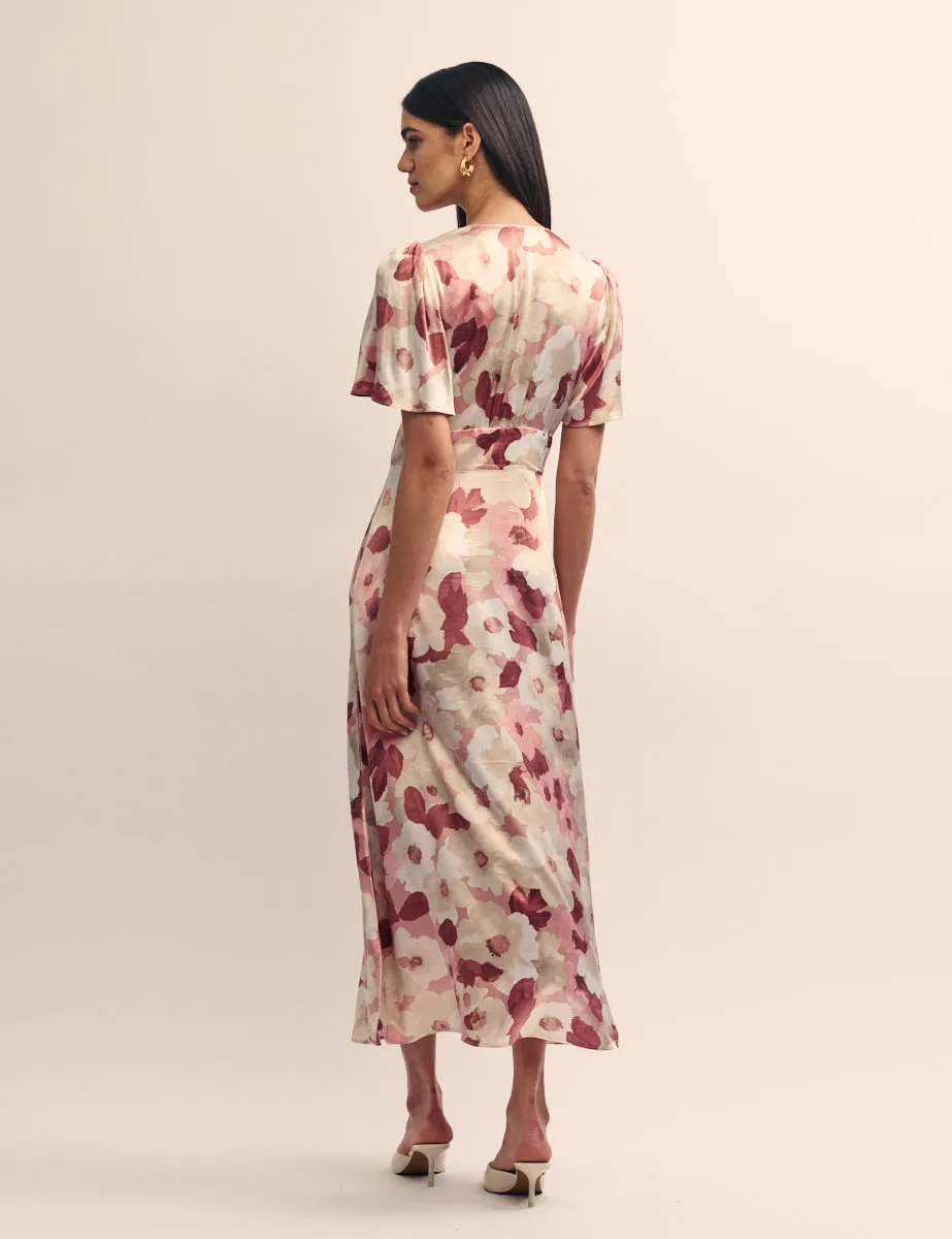 Pink Floral Bridesmaid Erin Midaxi Dress sold by Nobody's Child product image thumbnail 4