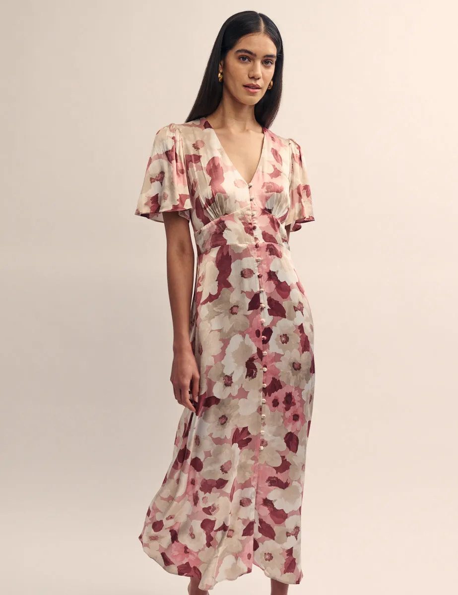 Pink Floral Bridesmaid Erin Midaxi Dress sold by Nobody's Child product image thumbnail 3
