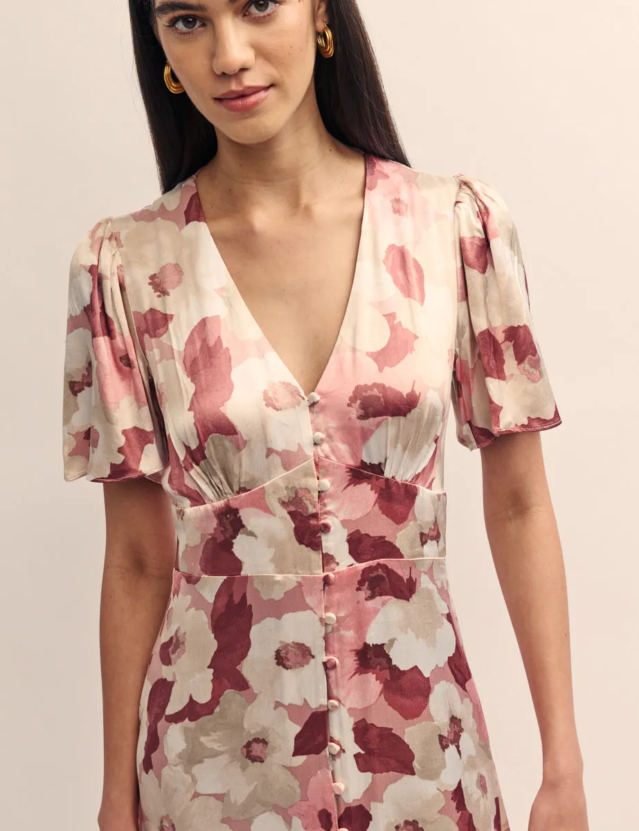 Pink Floral Bridesmaid Erin Midaxi Dress sold by Nobody's Child product image thumbnail 2