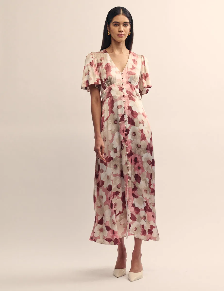 Pink Floral Bridesmaid Erin Midaxi Dress sold by Nobody's Child