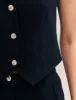 Black Tailored Crew Neck Waistcoat sold by Nobody's Child
