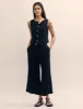Black Tailored Crew Neck Waistcoat sold by Nobody's Child