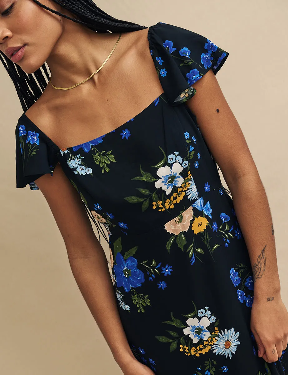 Black Floral Elsie Midi Dress sold by Nobody's Child product image thumbnail 2