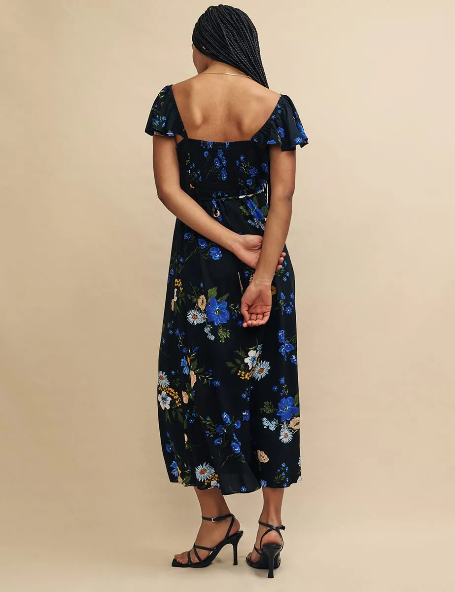 Black Floral Elsie Midi Dress sold by Nobody's Child product image thumbnail 4