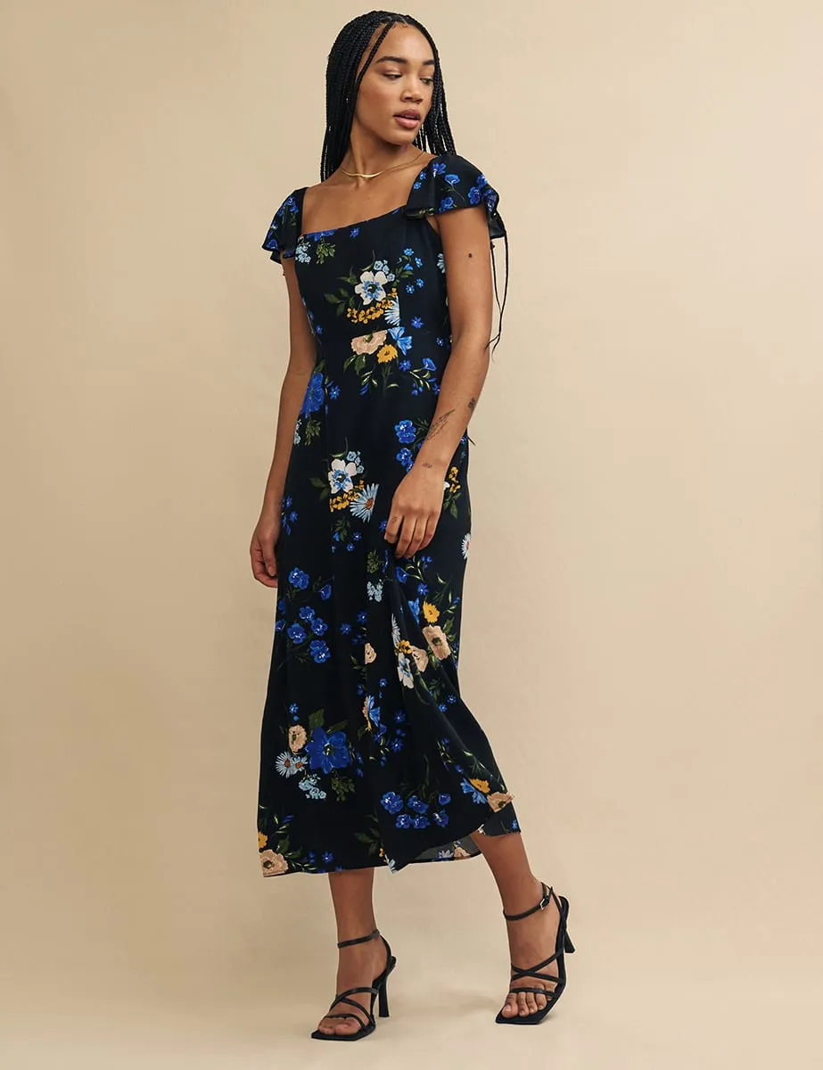 Black Floral Elsie Midi Dress sold by Nobody's Child product image thumbnail 3