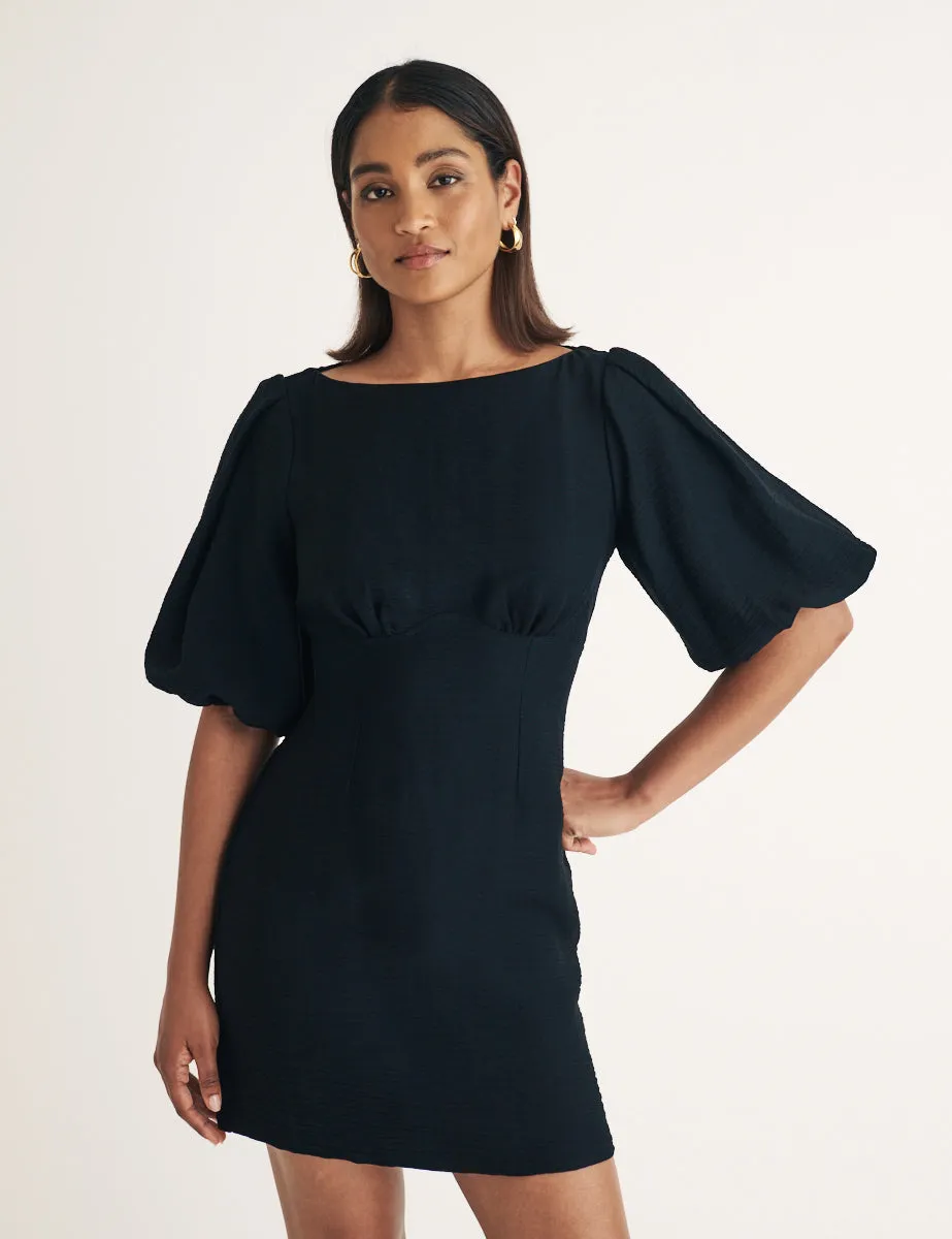 Black Puff Sleeve Hannah Mini Dress sold by Nobody's Child product image thumbnail 3