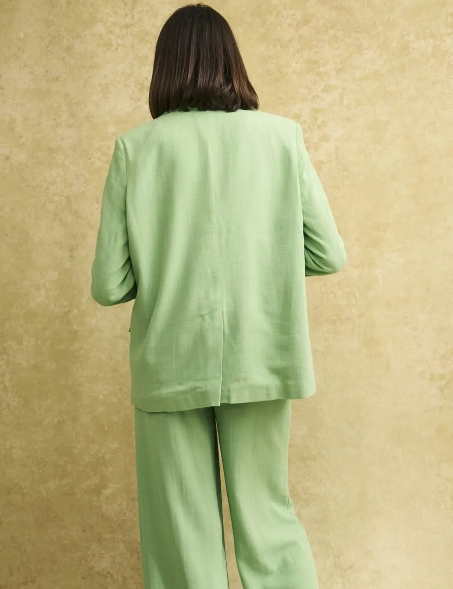 Green Linen-blend Geri Blazer sold by Nobody's Child product image thumbnail 4