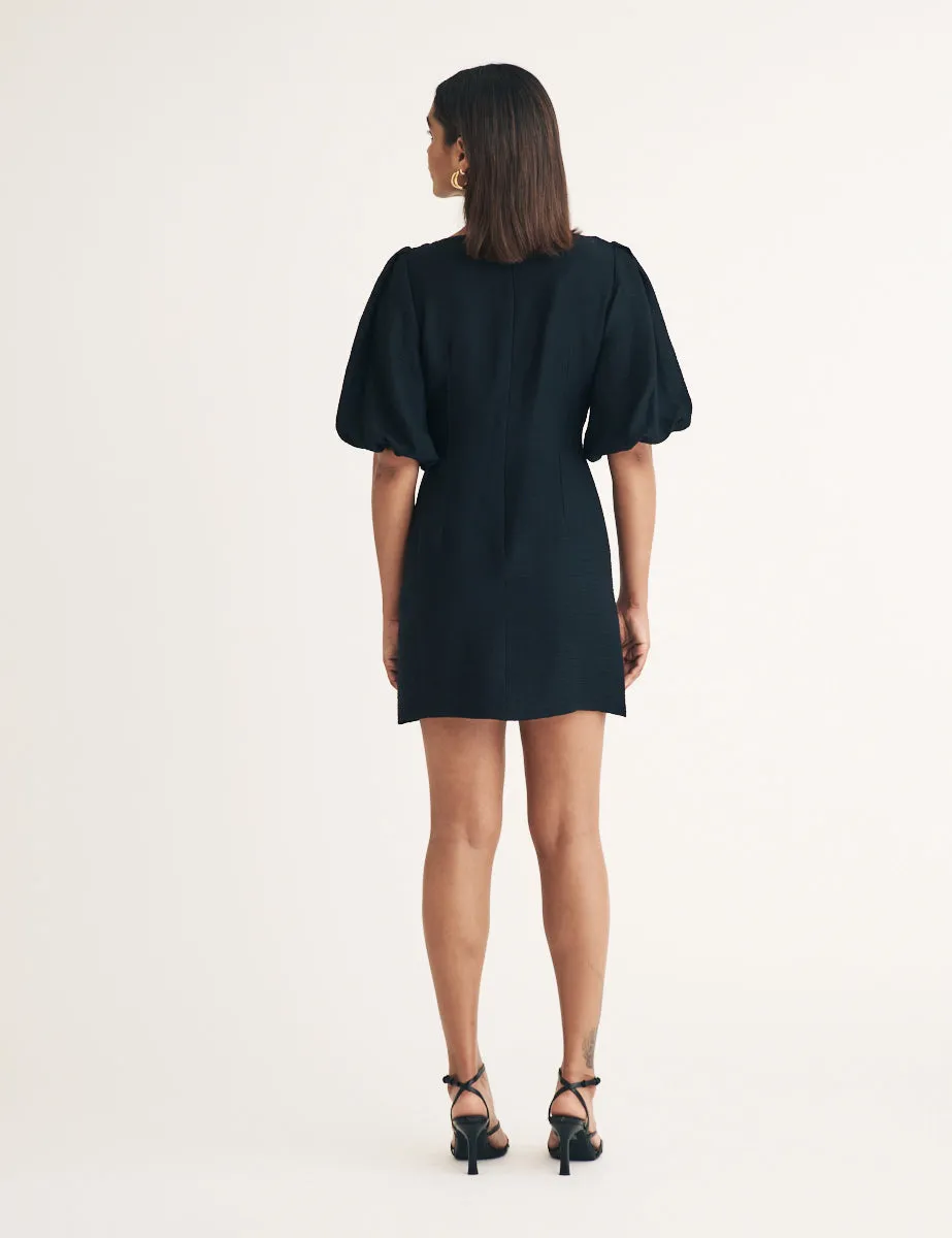 Black Puff Sleeve Hannah Mini Dress sold by Nobody's Child product image thumbnail 4