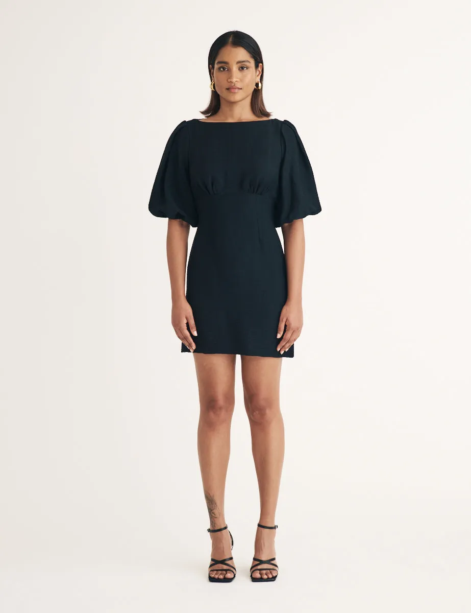 Black Puff Sleeve Hannah Mini Dress sold by Nobody's Child