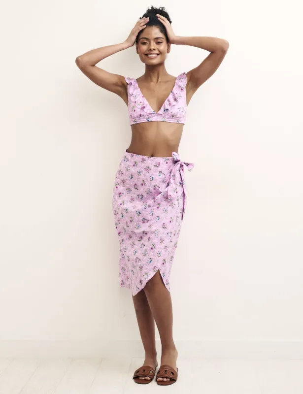 Purple Floral Tie Up Julietta Sarong sold by Nobody's Child
