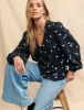 Black Floral Long Sleeve Birdie Blouse sold by Nobody's Child