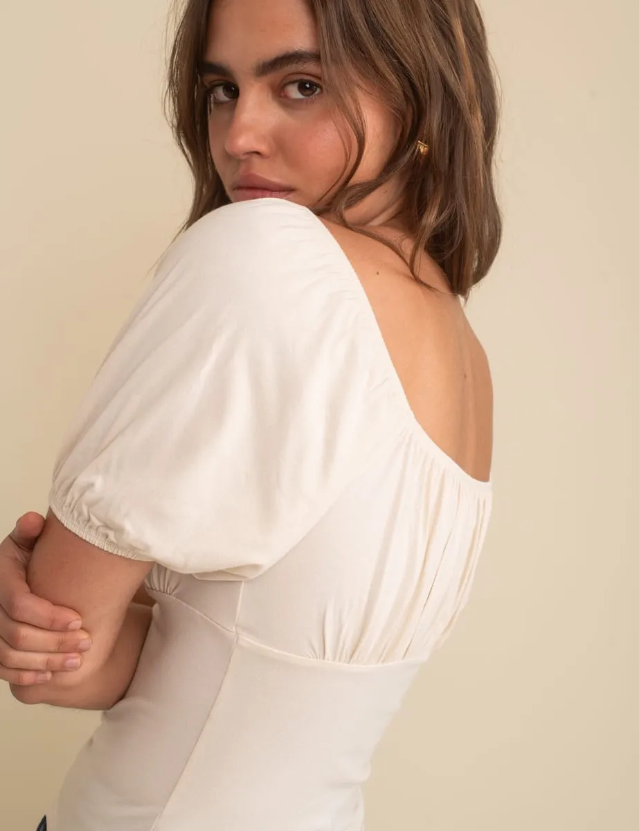 Cream Ruched Bodice Oregon Jersey Top sold by Nobody's Child product image thumbnail 3