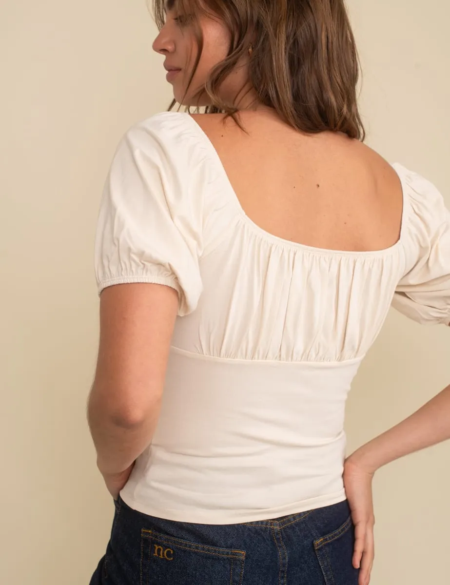 Cream Ruched Bodice Oregon Jersey Top sold by Nobody's Child product image thumbnail 4