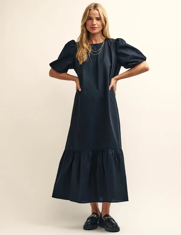 Black Sarah Smock Midi Dress sold by Nobody's Child