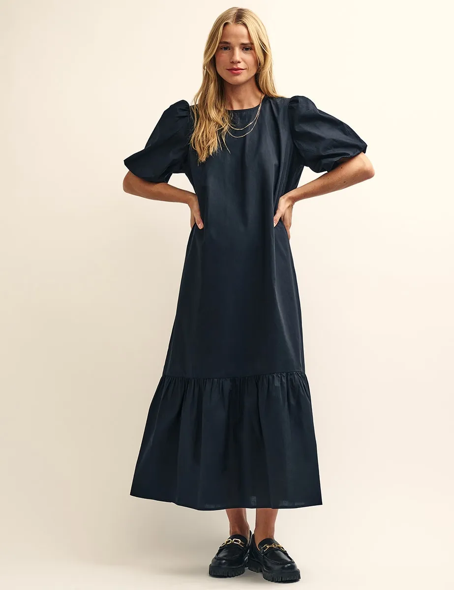Black Sarah Smock Midi Dress sold by Nobody's Child