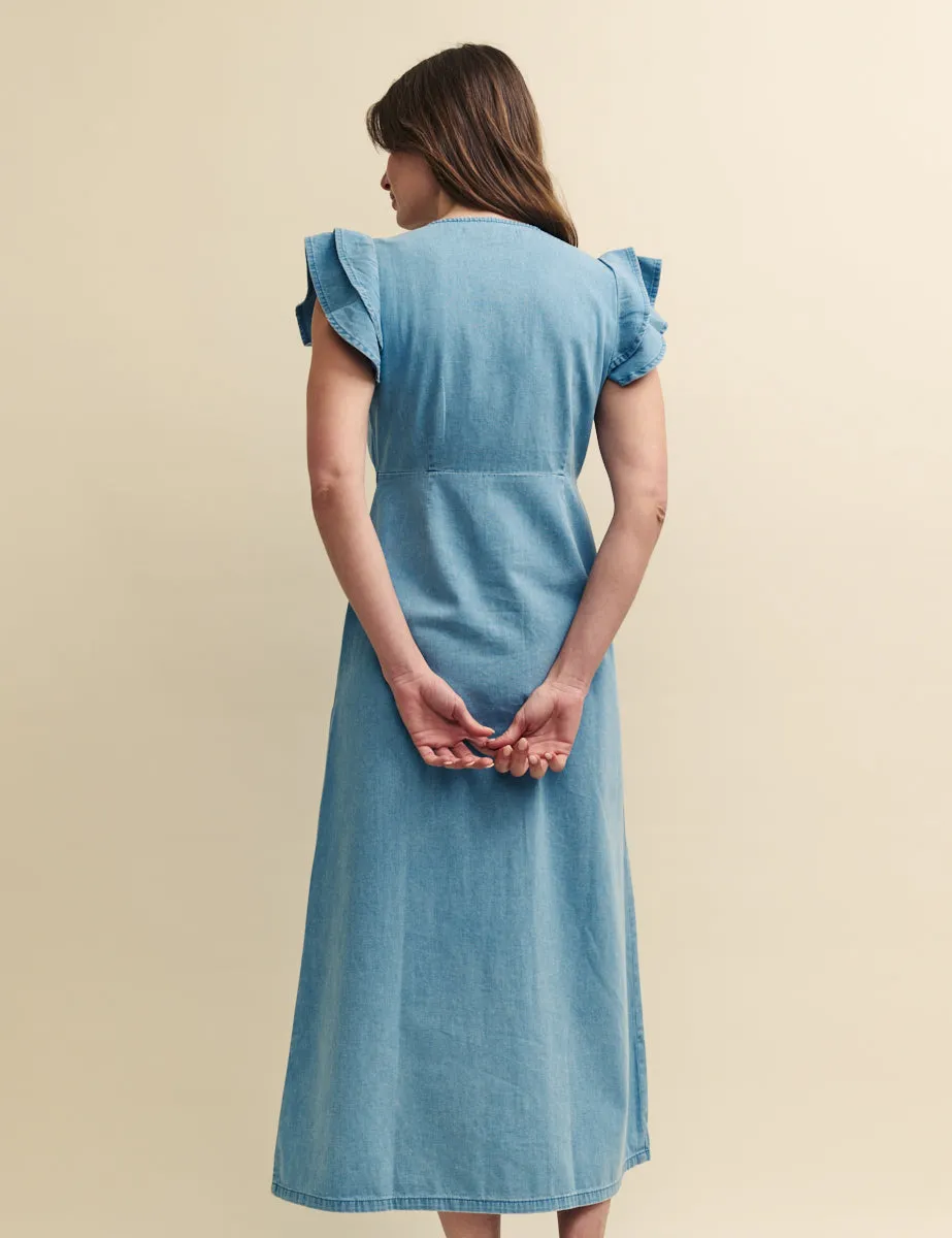 Light Wash Denim Sienna Midi Dress sold by Nobody's Child product image thumbnail 4