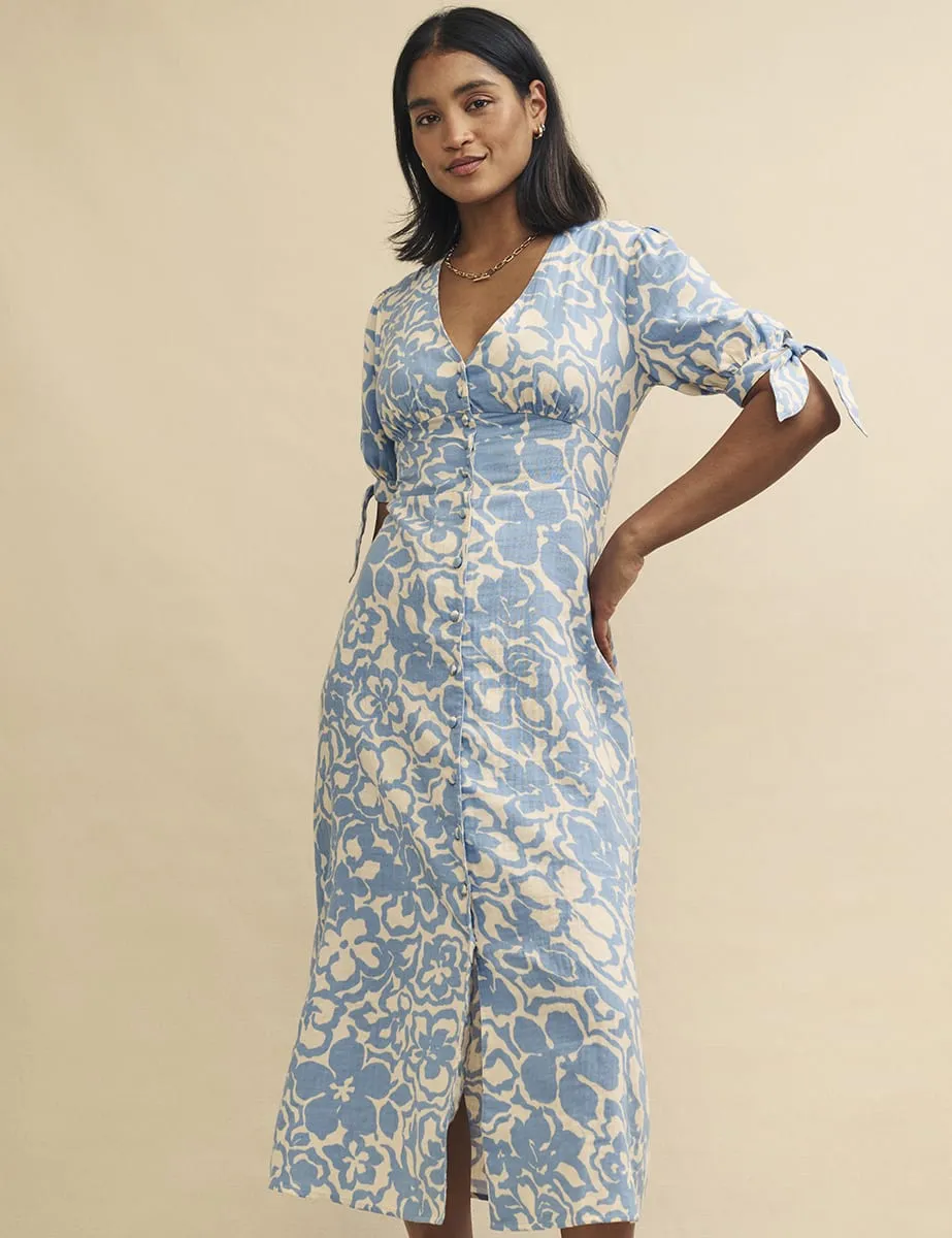 Blue Floral Alexis Midi Dress sold by Nobody's Child product image thumbnail 2