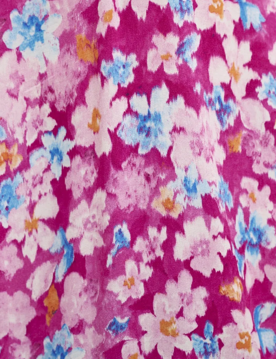 Pink Floral Lily Midi Tea Dress sold by Nobody's Child product image thumbnail 4