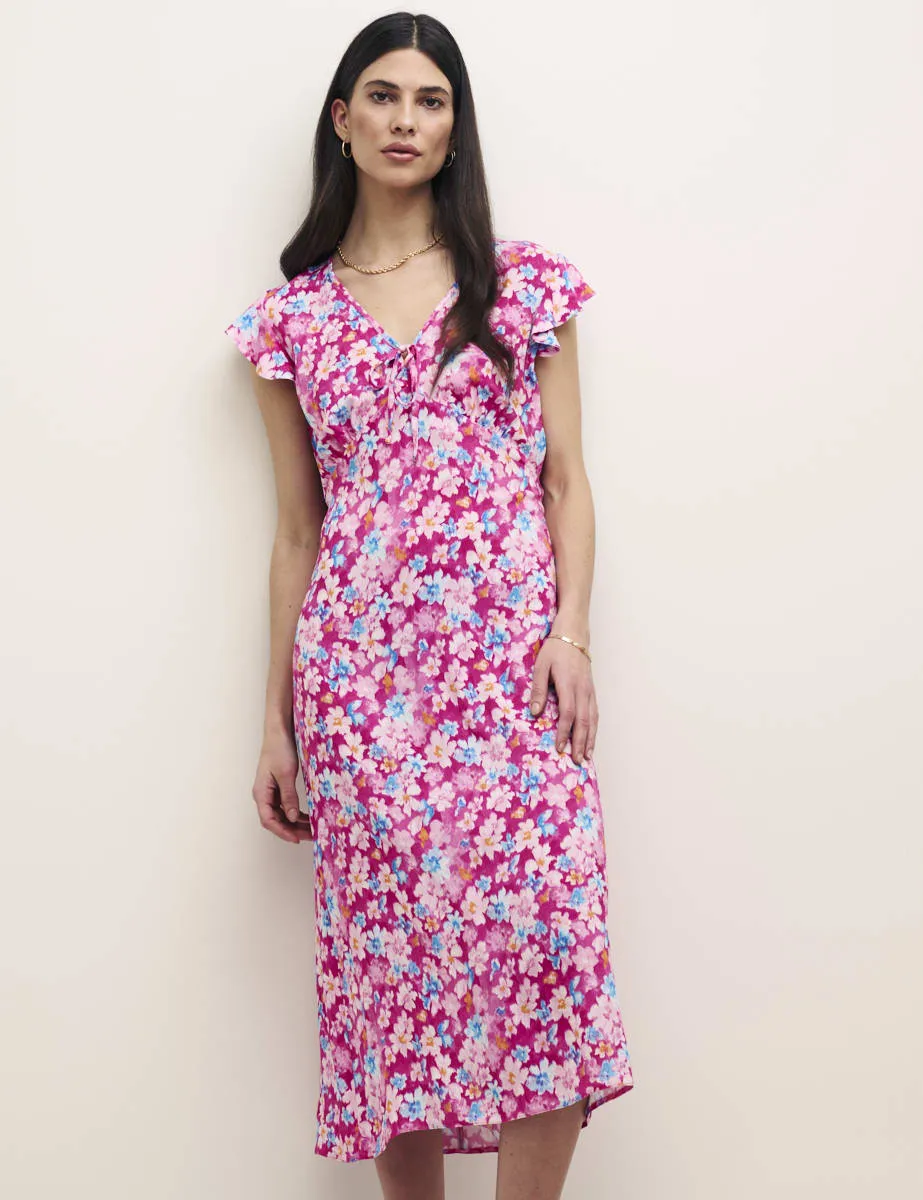 Pink Floral Lily Midi Tea Dress sold by Nobody's Child product image thumbnail 2