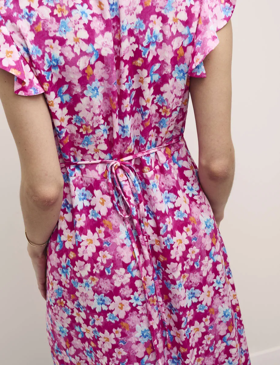 Pink Floral Lily Midi Tea Dress sold by Nobody's Child product image thumbnail 3