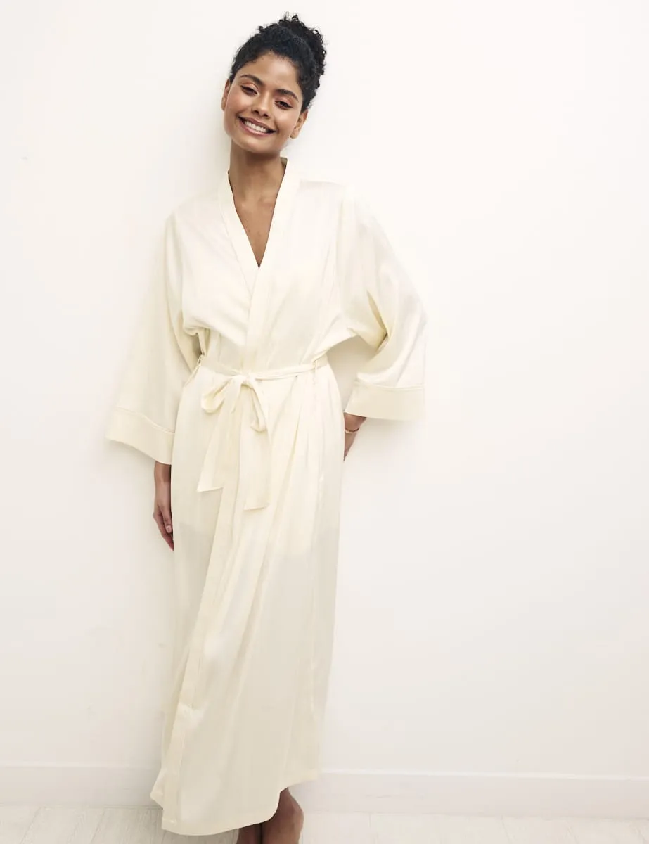 Ivory Satin Pyjama Robe sold by Nobody's Child product image thumbnail 3