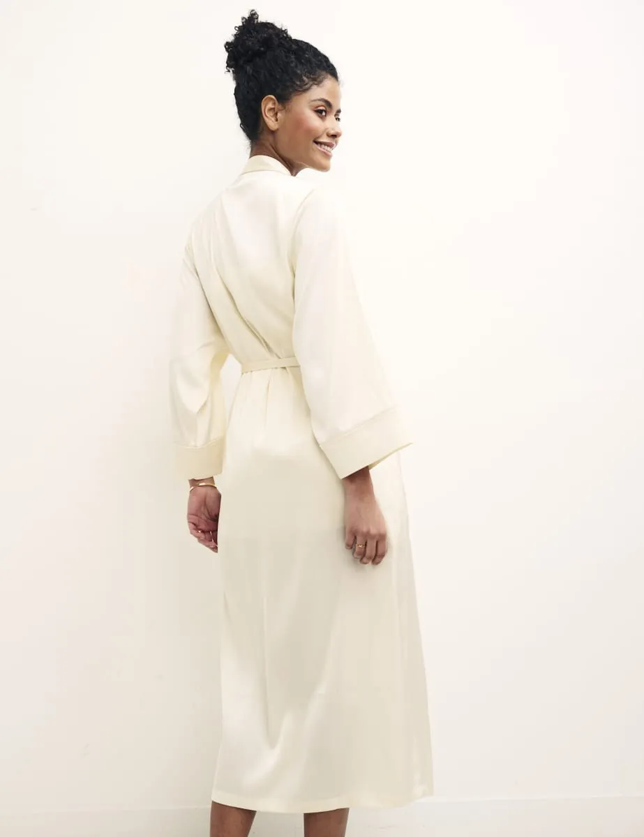 Ivory Satin Pyjama Robe sold by Nobody's Child product image thumbnail 4