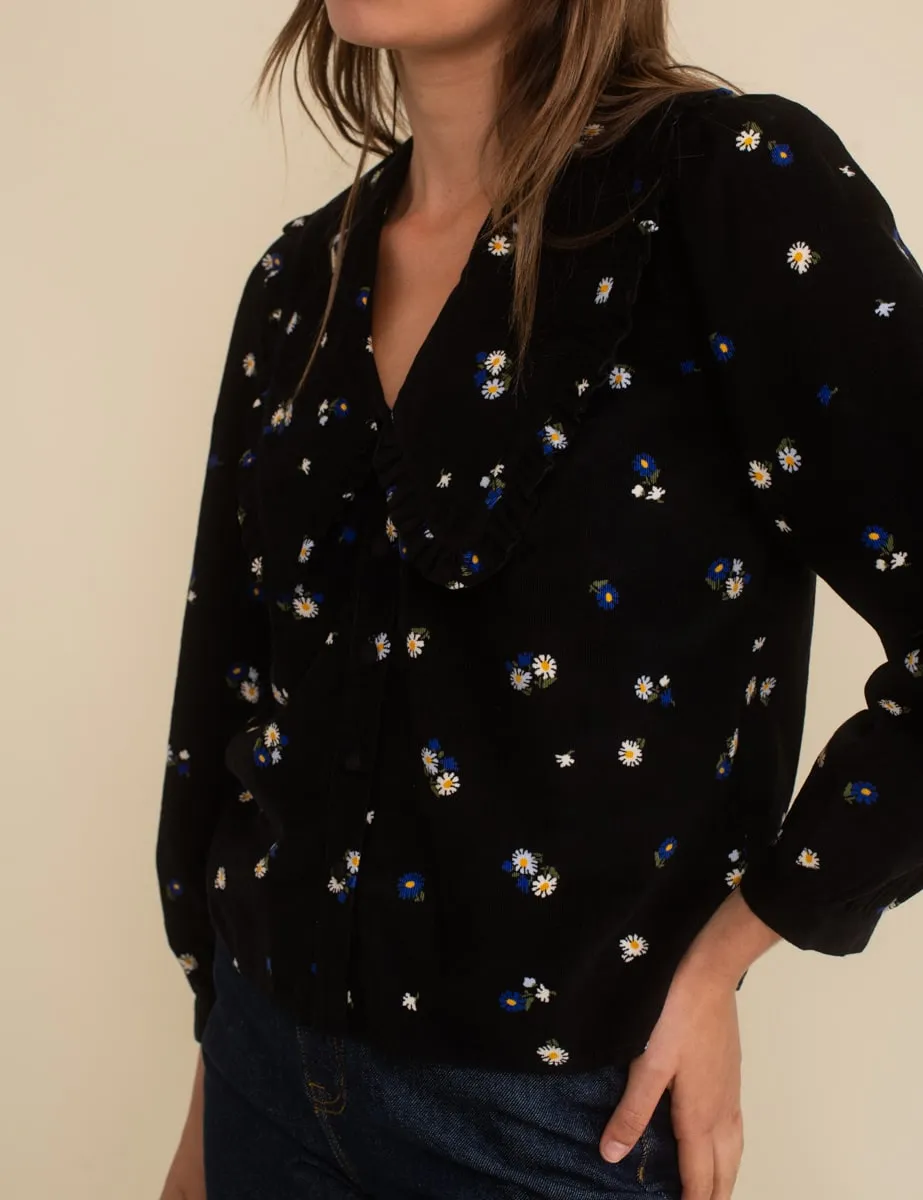 Black Cord Floral Emmie Blouse sold by Nobody's Child product image thumbnail 2