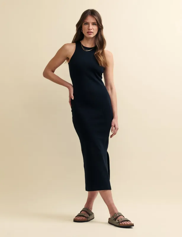 Black Jersey Brighton Midi Dress sold by Nobody's Child