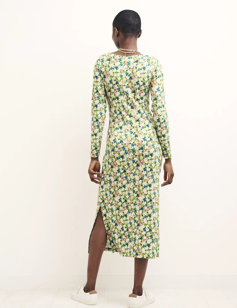 Green Floral Sweetheart Neck Marlow Midi Dress sold by Nobody's Child product image thumbnail 2